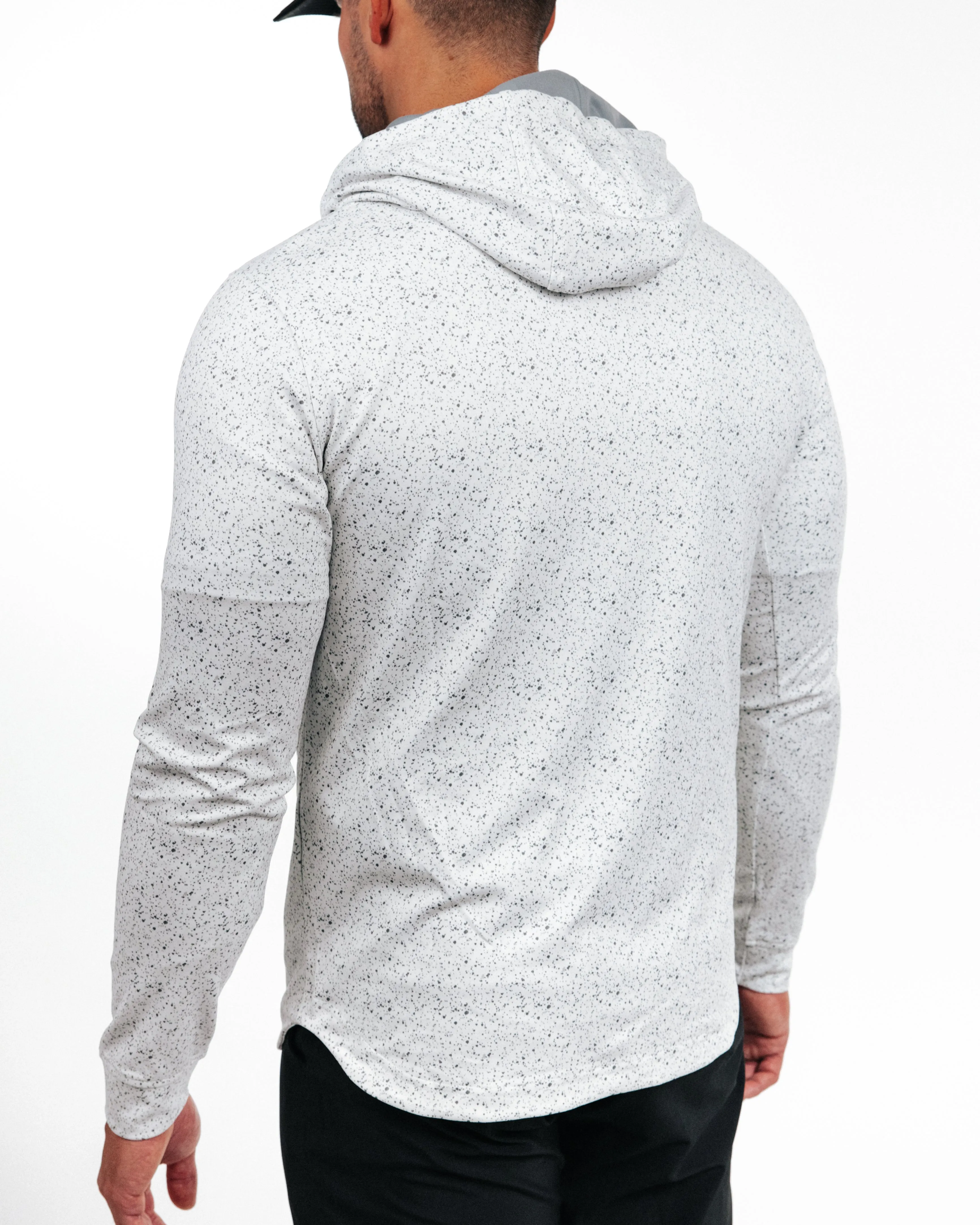Speckled White Golf Hoodie,Men Top
