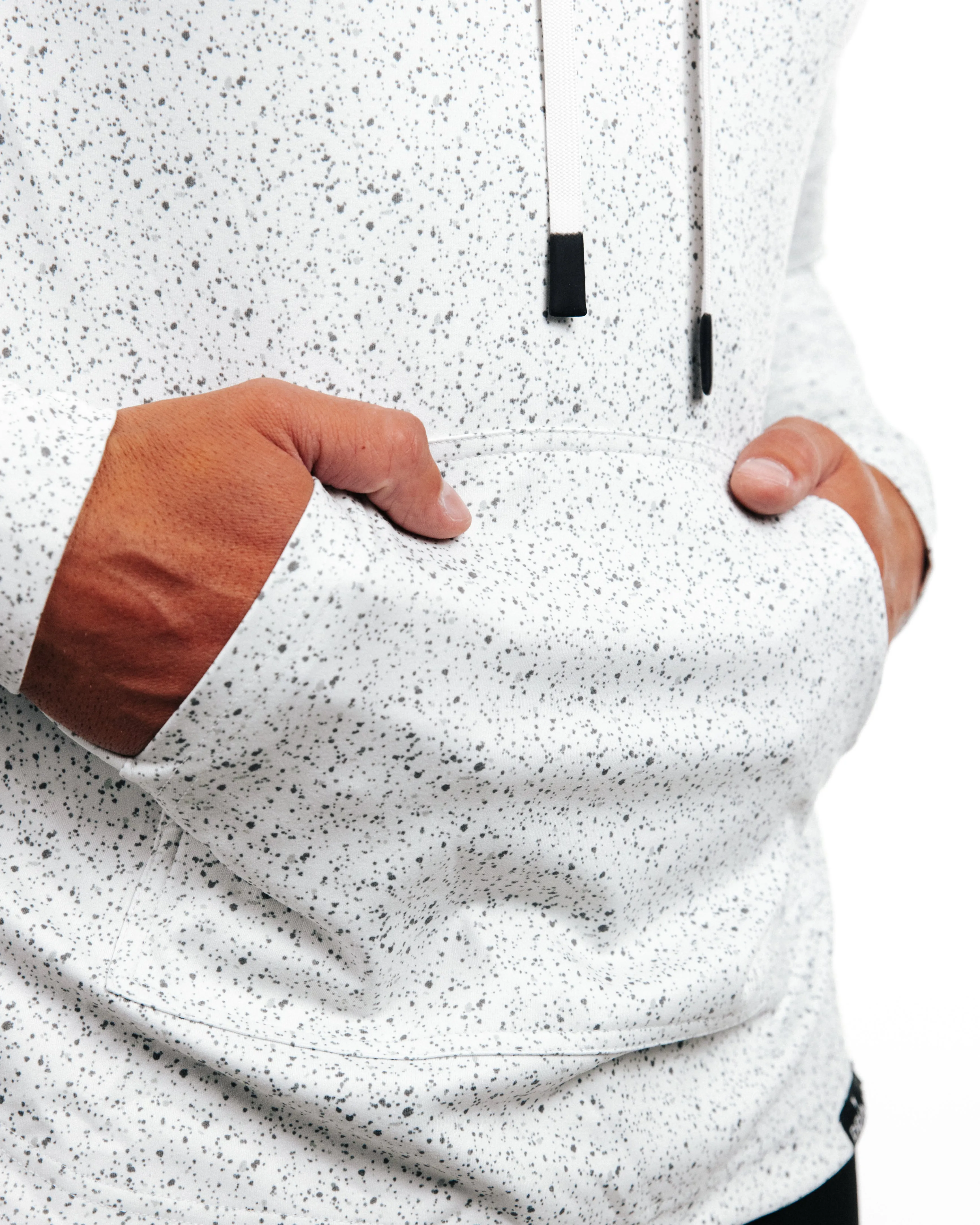 Speckled White Golf Hoodie,Men Top