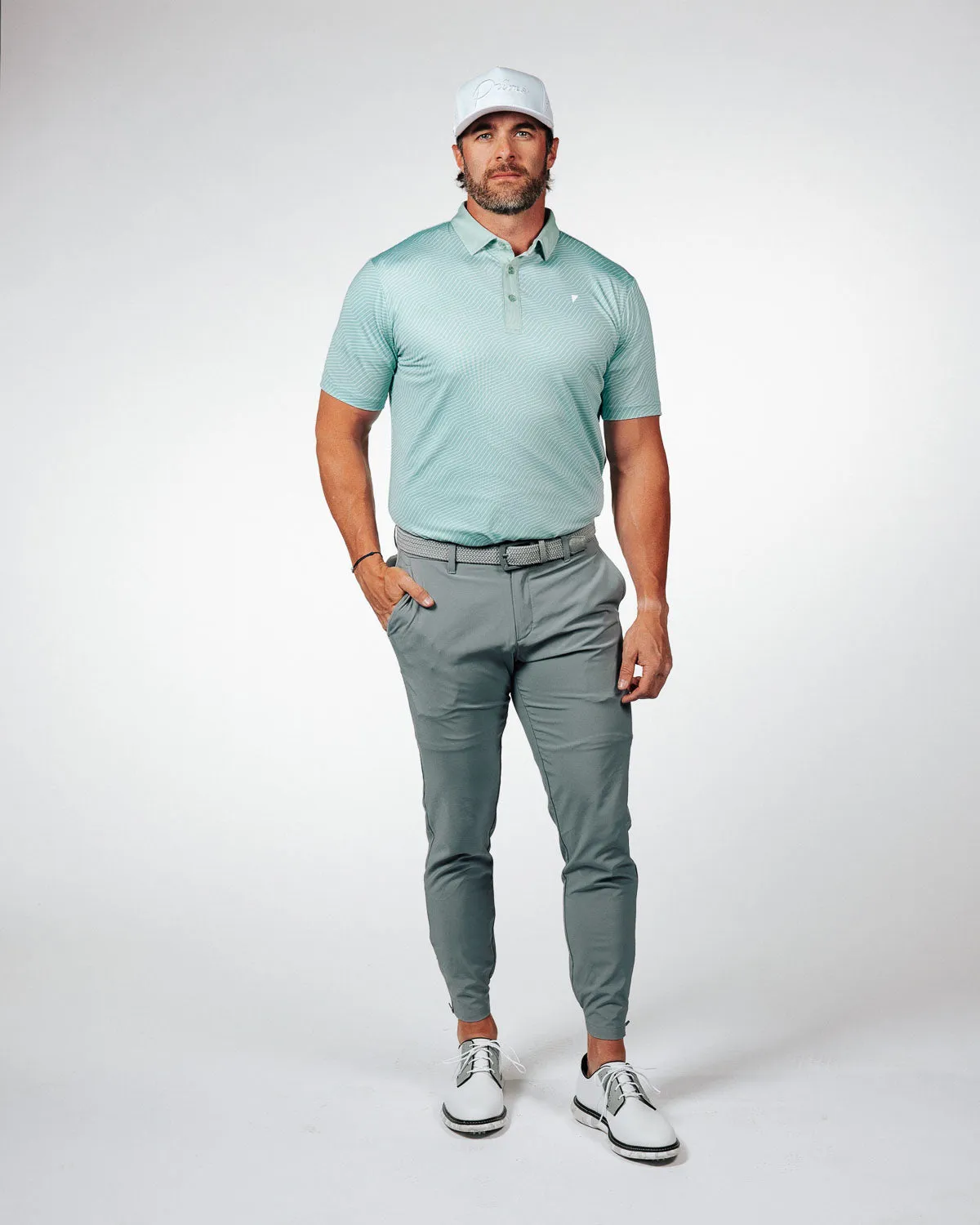 Teal Chevron Classic Polo,Men Top