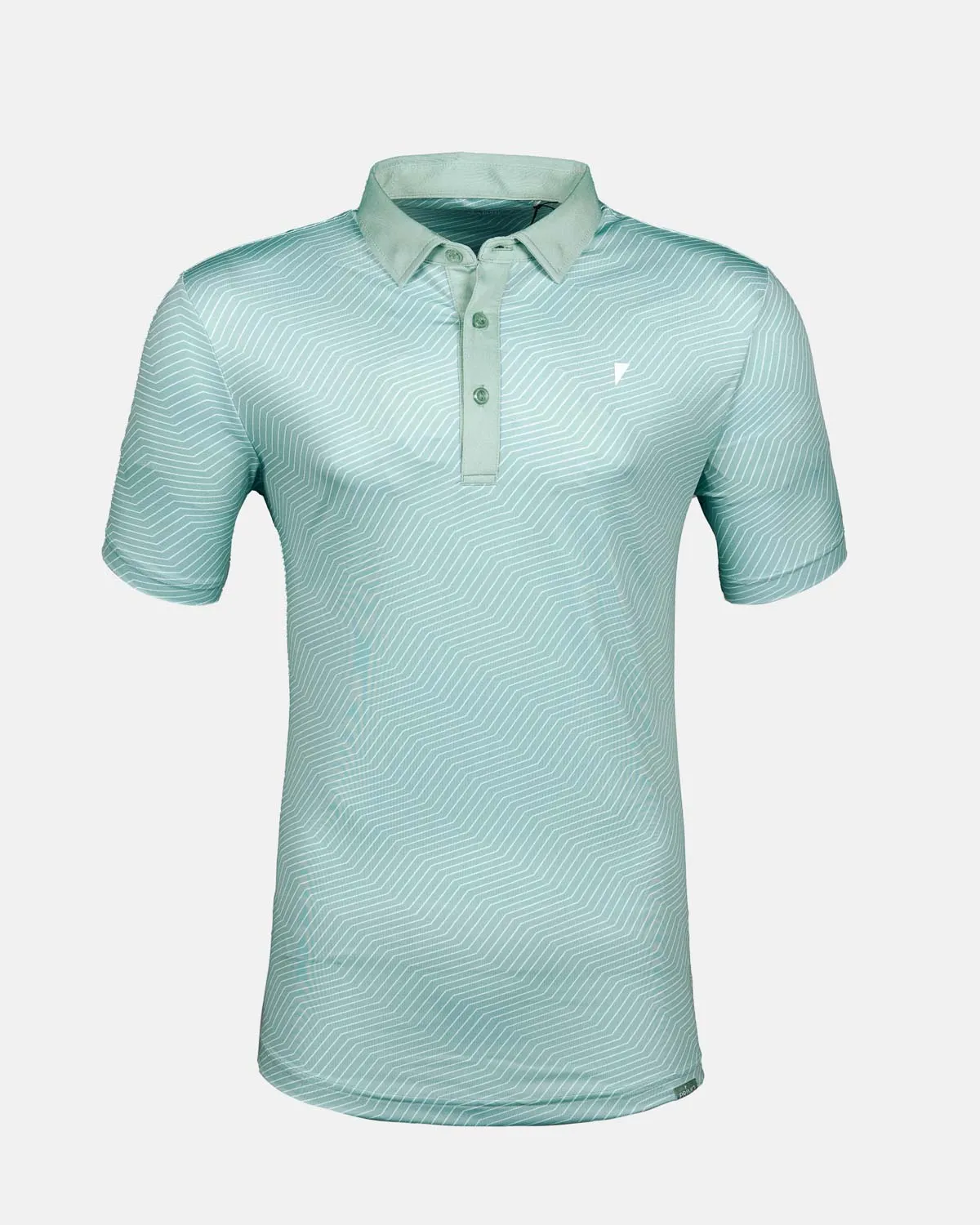 Teal Chevron Classic Polo,Men Top
