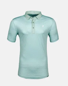 Teal Chevron Classic Polo,Men Top
