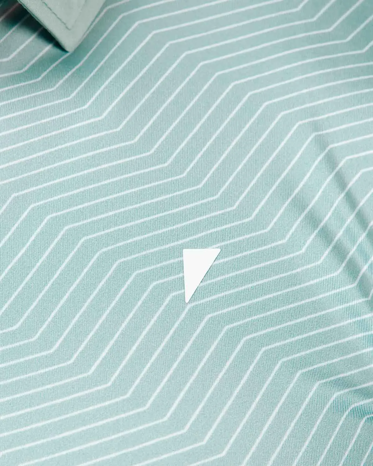 Teal Chevron Classic Polo,Men Top