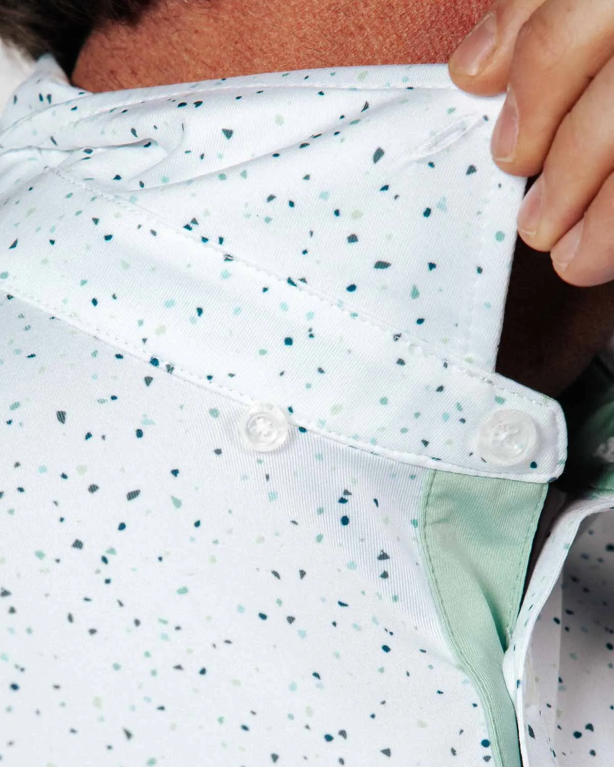 Teal Confetti Classic Polo,Men Top