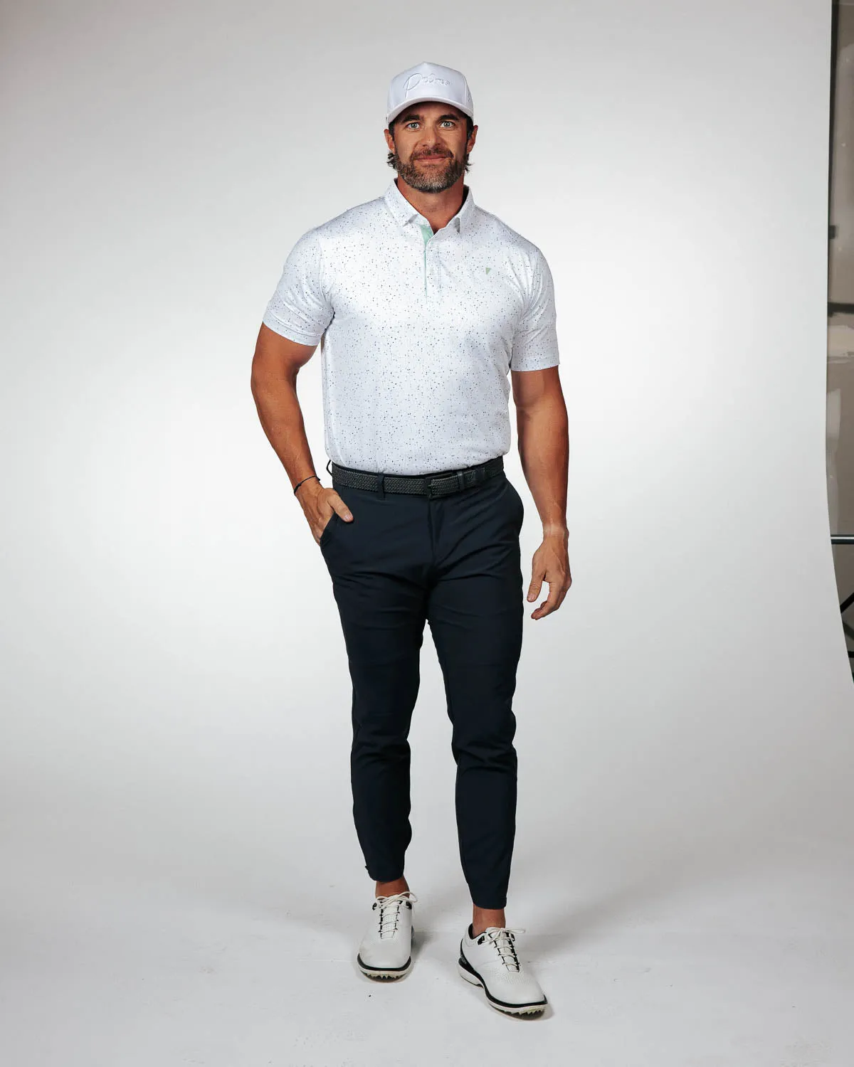 Teal Confetti Classic Polo,Men Top