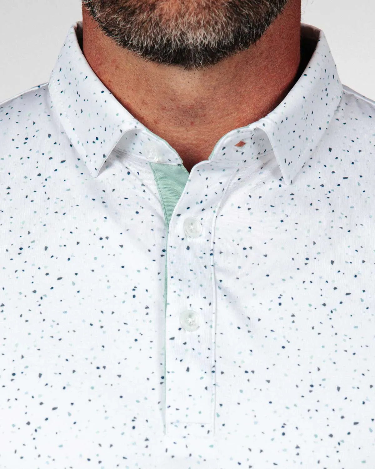 Teal Confetti Classic Polo,Men Top