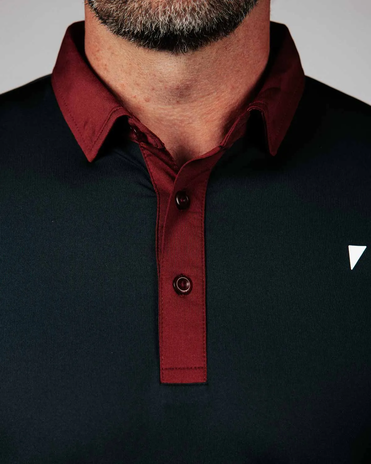 Two Tone Black/Maroon Classic Polo,Men Top