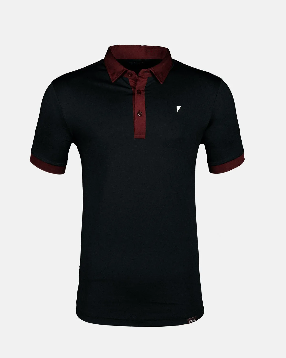 Two Tone Black/Maroon Classic Polo,Men Top