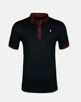 Two Tone Black/Maroon Classic Polo,Men Top