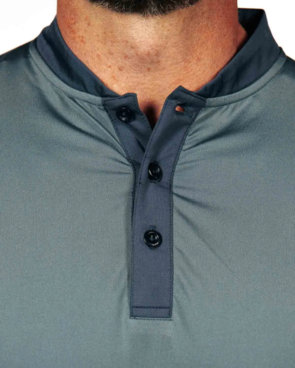 Two Tone Navy/Gray Blade Polo,Men Top