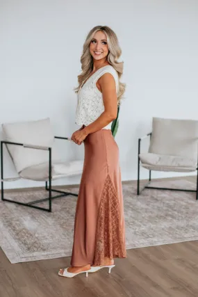 Vivian Lace Skirt - Clay