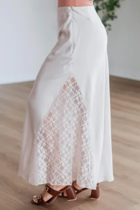 Vivian Lace Skirt - Pearl