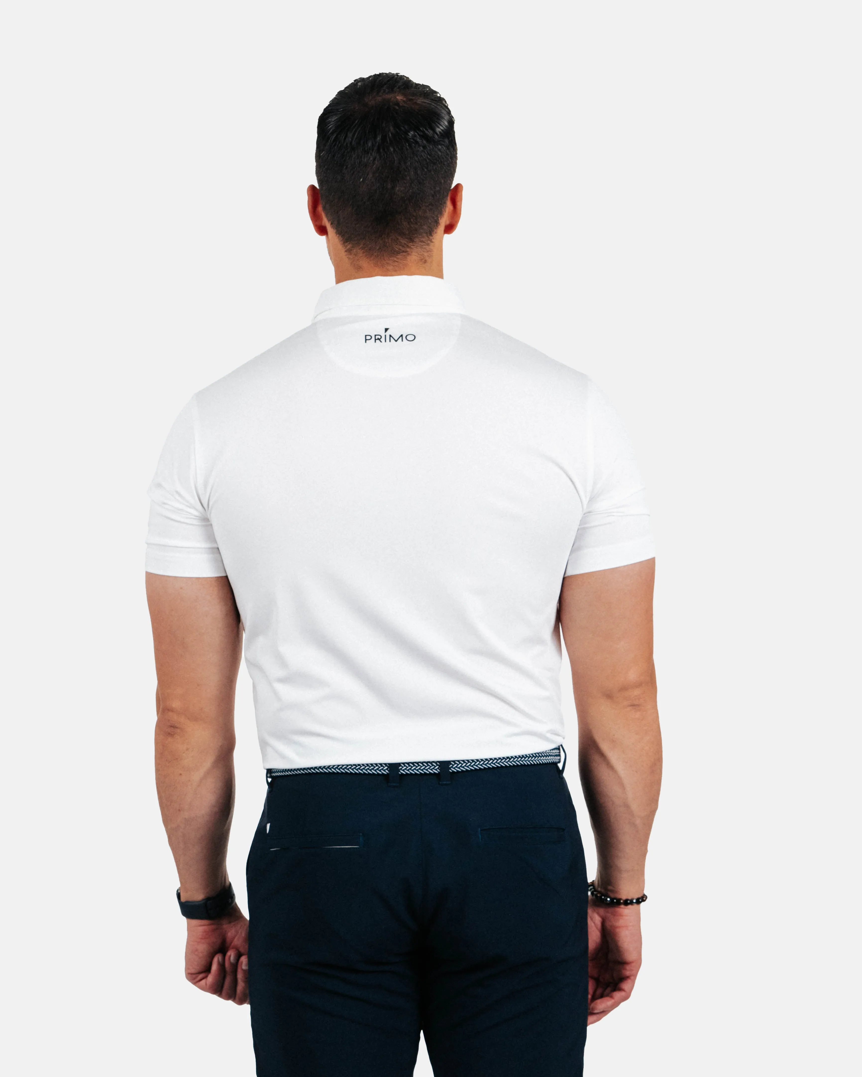 White Classic Polo,Men Top