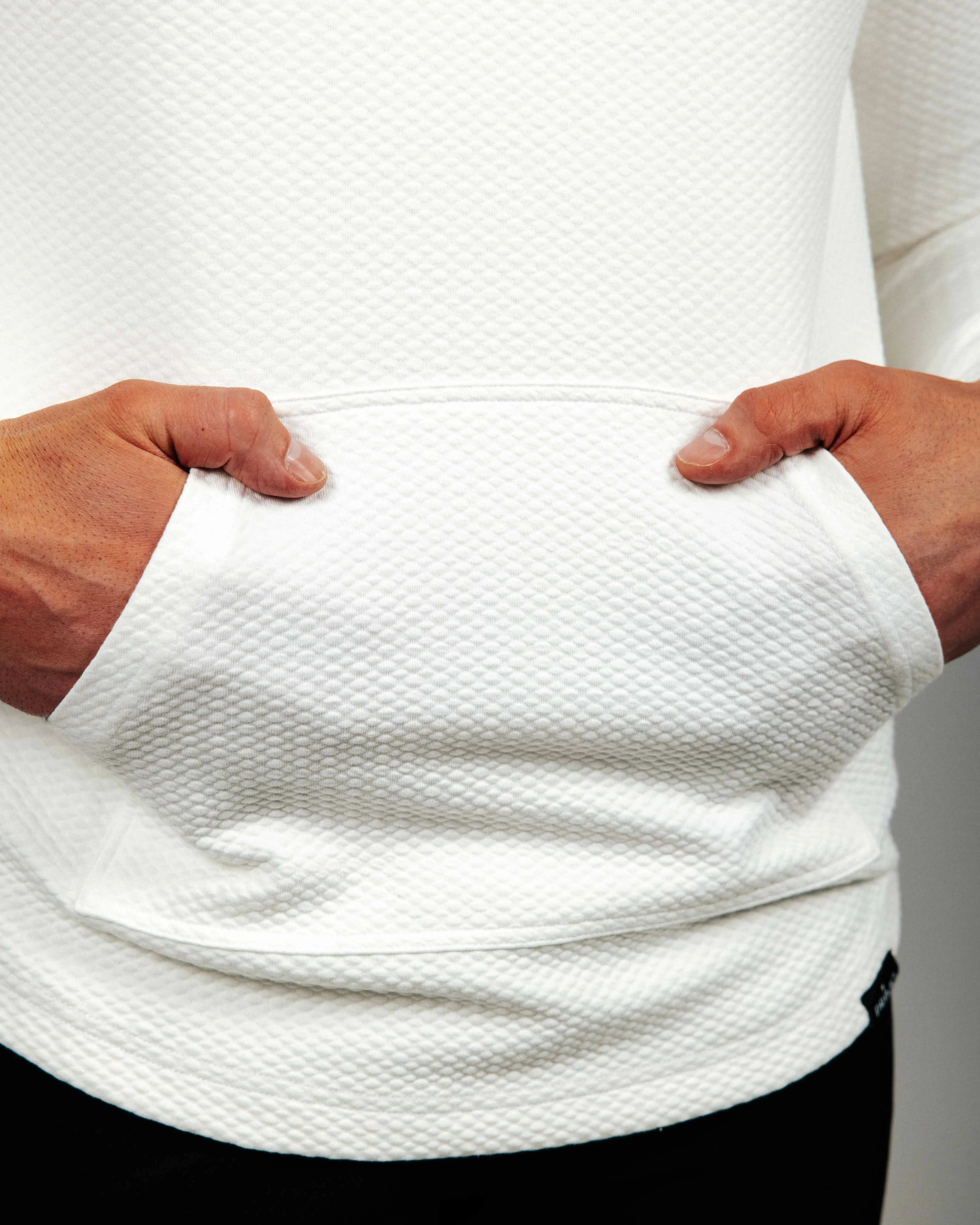 White GH Waffle Hoodie,Men Top