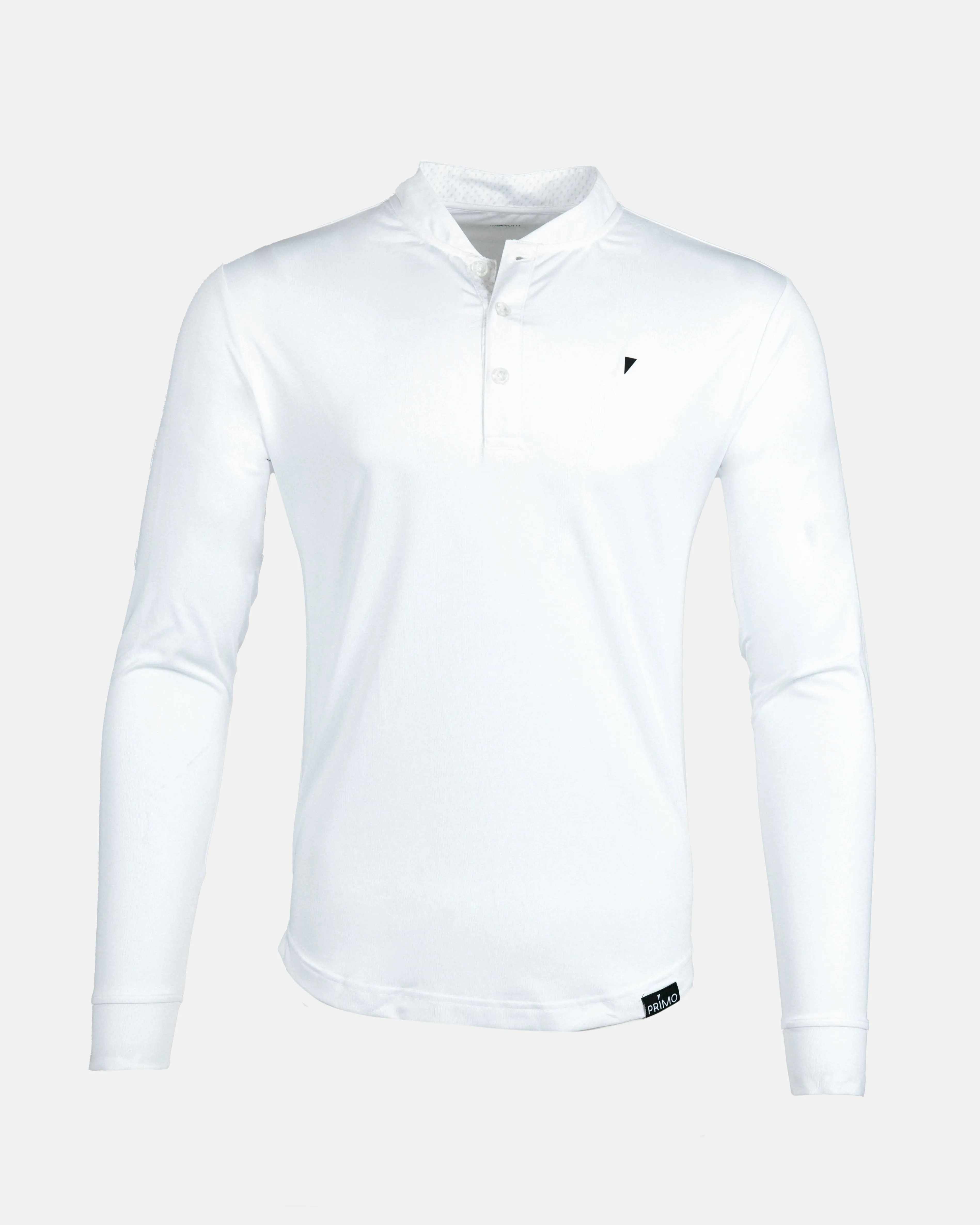White Long Sleeve Blade Polo,Men Top