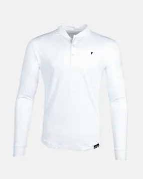 White Long Sleeve Blade Polo,Men Top
