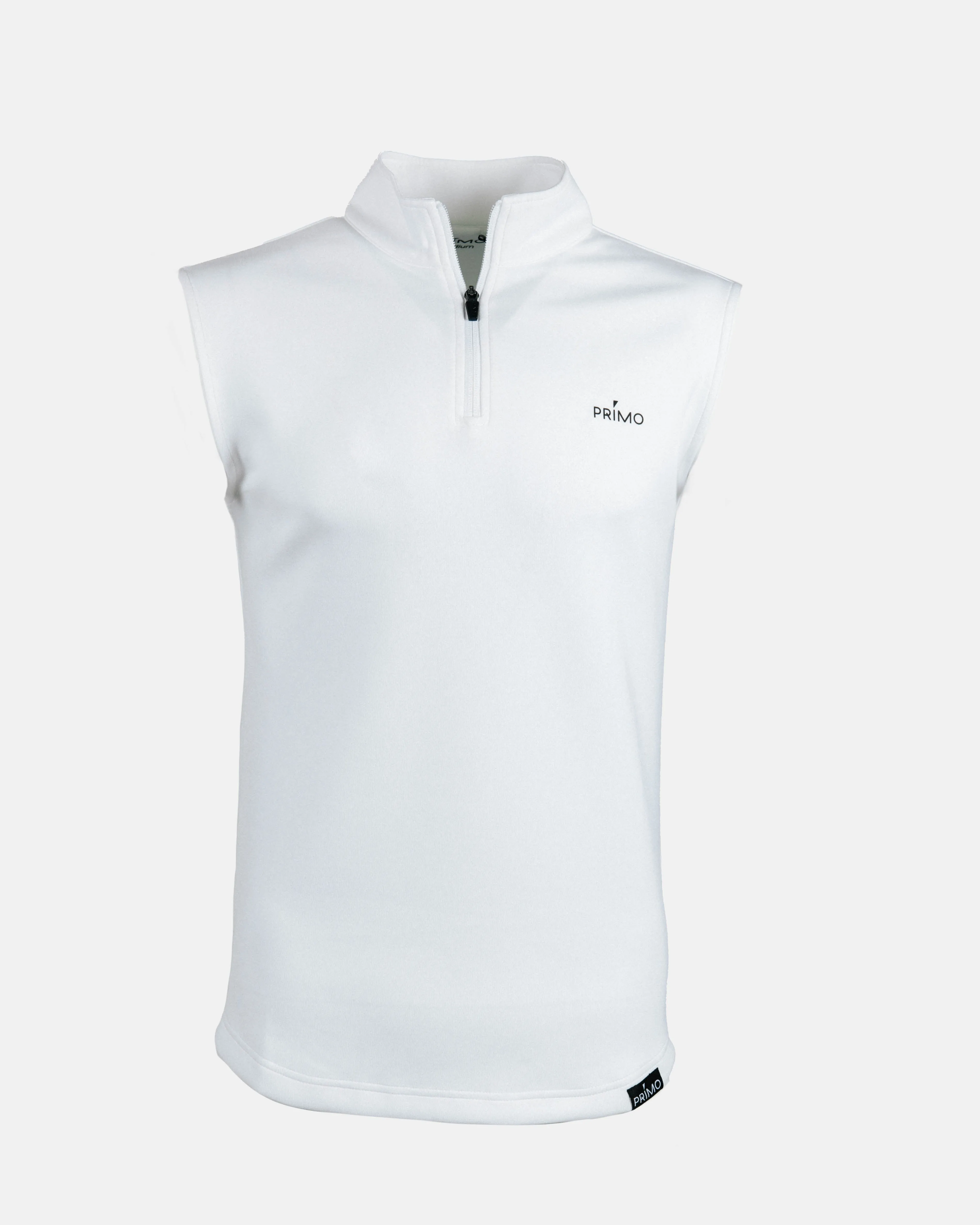 White Quarter Zip Vest,Men Top