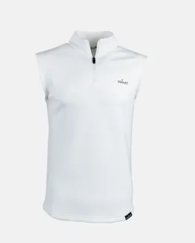 White Quarter Zip Vest,Men Top