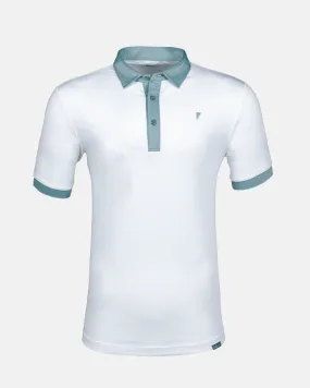 White/Storm Blue Two Tone Classic Polo,Men Top
