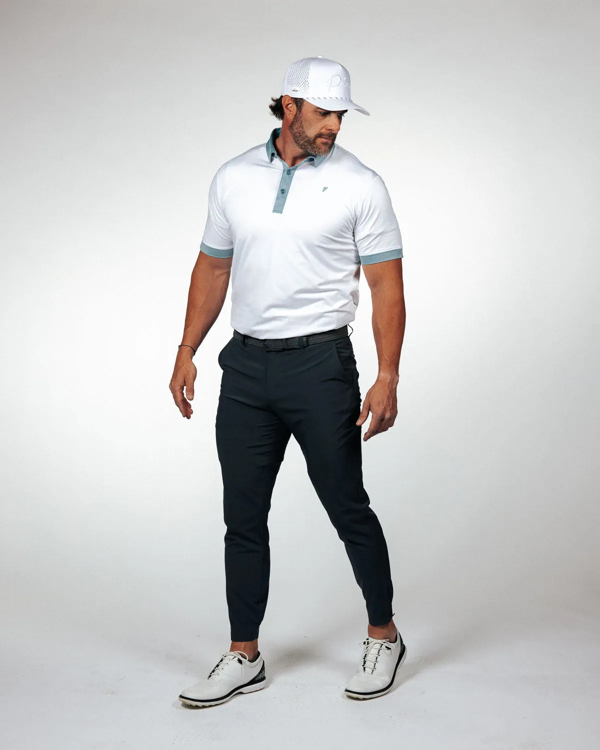 White/Storm Blue Two Tone Classic Polo,Men Top