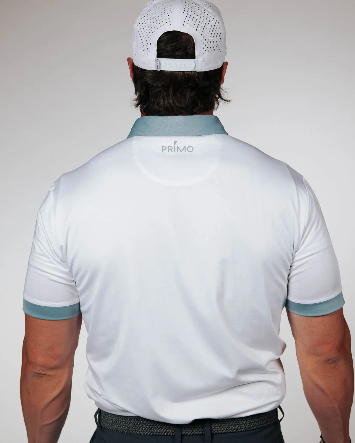 White/Storm Blue Two Tone Classic Polo,Men Top