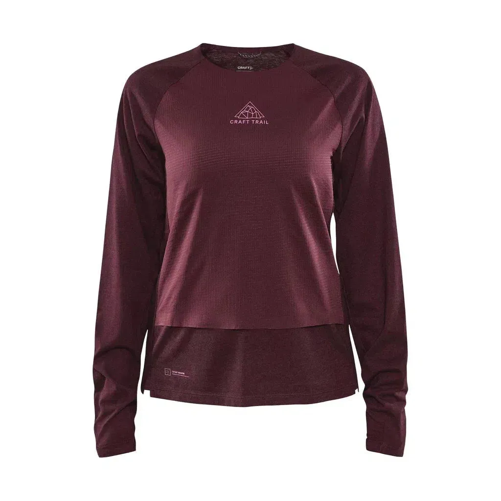 Women's Craft ADV Trail Wool Wind LS Tee,Sale